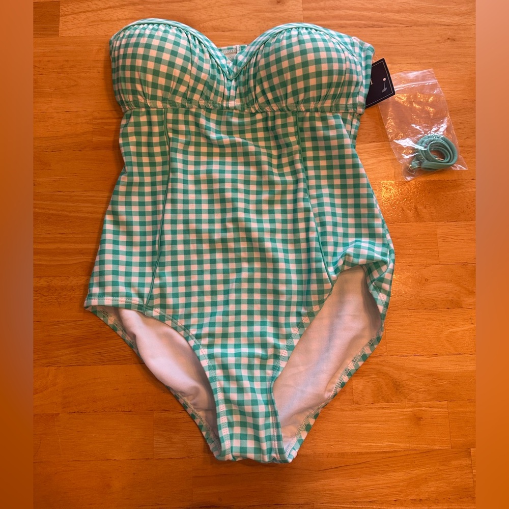 Lauren James Gingham One-Piece Swimsuit – Size S – NWT - Picture 1 of 5